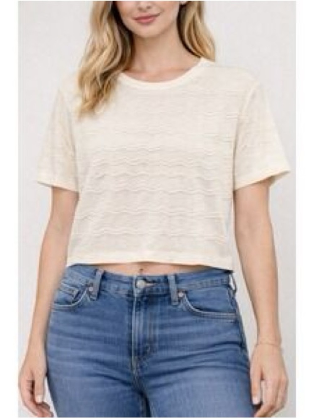 Madewell Ivory Boxy Textured Top (XL)